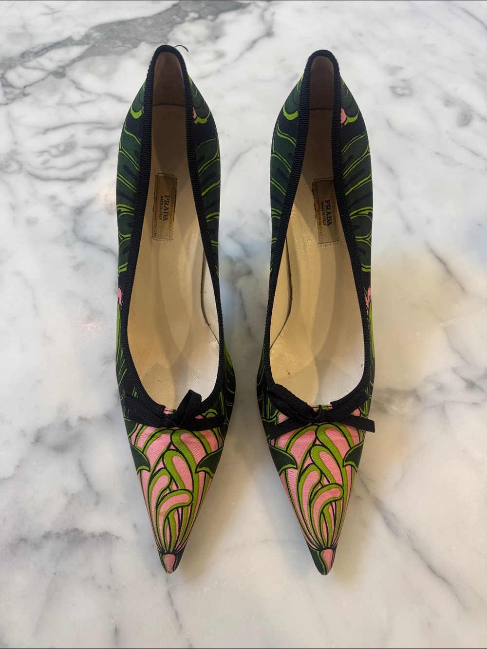 Prada Runway Pink & Green Heels